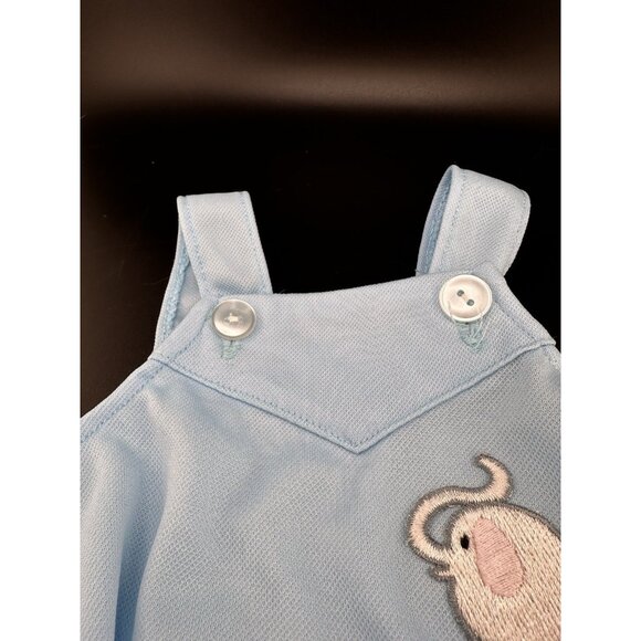Vtg 1983 Cabbage Patch Kids Boys Blue Overalls Elephant Romper Coleco - Picture 3 of 4